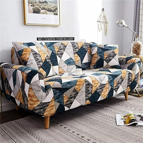 Outlay Home Universal 3 Seater Sofa Cover with Elasticity, Protective, Stretchable, Spandex & Polyester Sofa Slipcover (3 Seater, 185cm * 230cm) (Blue Check) - Image 2