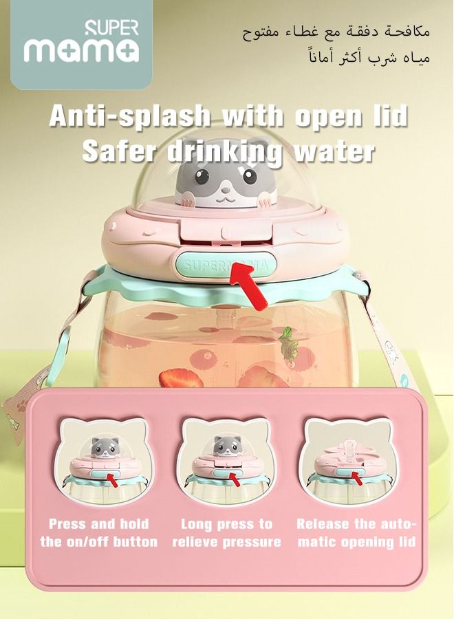 SUPERMAMA Kids Water Bottle With Straw Cute Leakproof Drinking Water Cups BPA Free Toddler Sippy Cup for School Boys and Girls - Image 4