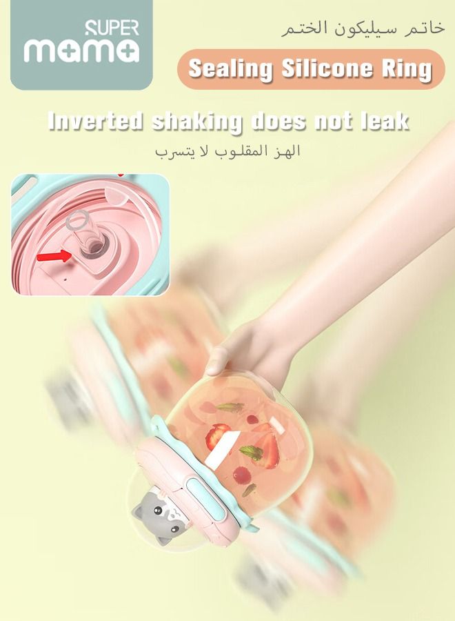 SUPERMAMA Kids Water Bottle With Straw Cute Leakproof Drinking Water Cups BPA Free Toddler Sippy Cup for School Boys and Girls - Image 5