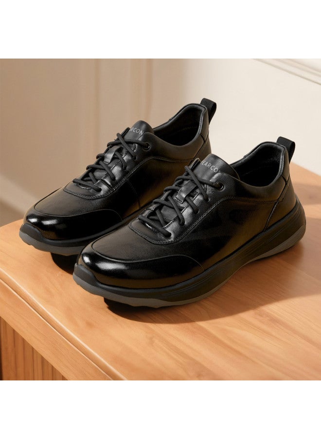 یاركون 【Genuine Leather】 أحذية رجالية مريحة لزيادة الطول في الخريف، أحذية كاجوال جلدية لرجال الأعمال والمتنقلين، أحذية كاجوال رسمية للرجال من جلد طبيعي - Image 4