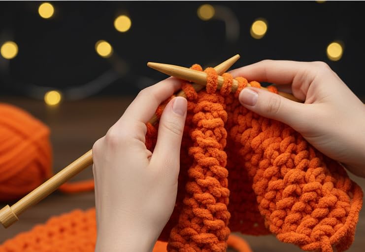ProKart Premium Blankie Wool, Plush & Cuddly, Chenille Yarn Supersoft Hand Knitting Wool Ball | Blanket Thick/Mottu Yarn Ball Suitable for Hand Knitting and Crocheting (Bright Orange, 100gms x 1 Pack) - Image 3