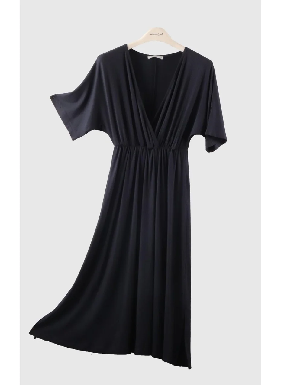 الكسندرجاردي Alexandergardı Double Breasted Neckline Side Slit Dress (B23-00132)