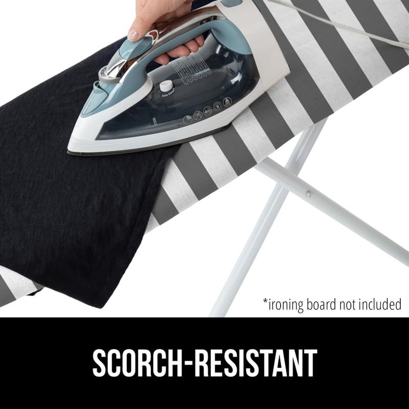 GORILLA GRIP The Original Ironing Board Cover and Pad, Silicone Coating, Thick Scorch Resistant Padding, Heavy Duty Iron Covers Standard Boards, Hook and Loop Fastener Strap, Striped, 15x54 - Image 3