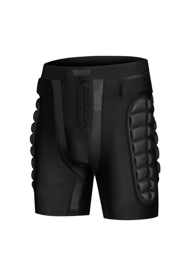 شورت مبطن لحماية الورك للتزلج على الجليد والتزلج على الجليد (المقاس: XXL، أسود، للبالغين، معدات حماية من الصدمات، التزلج على الجليد) - Image 1