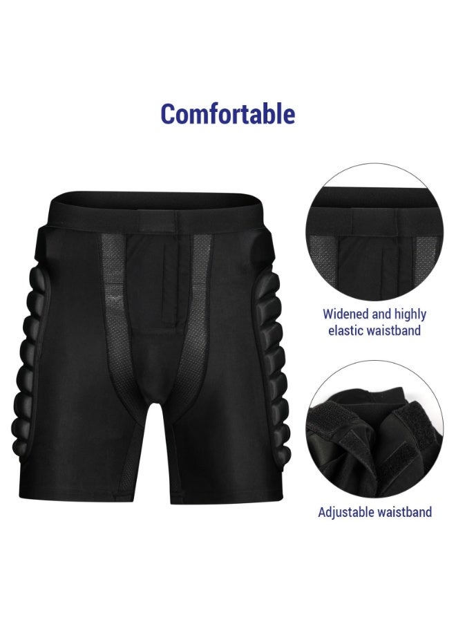 شورت مبطن لحماية الورك للتزلج على الجليد والتزلج على الجليد (المقاس: XXL، أسود، للبالغين، معدات حماية من الصدمات، التزلج على الجليد) - Image 4