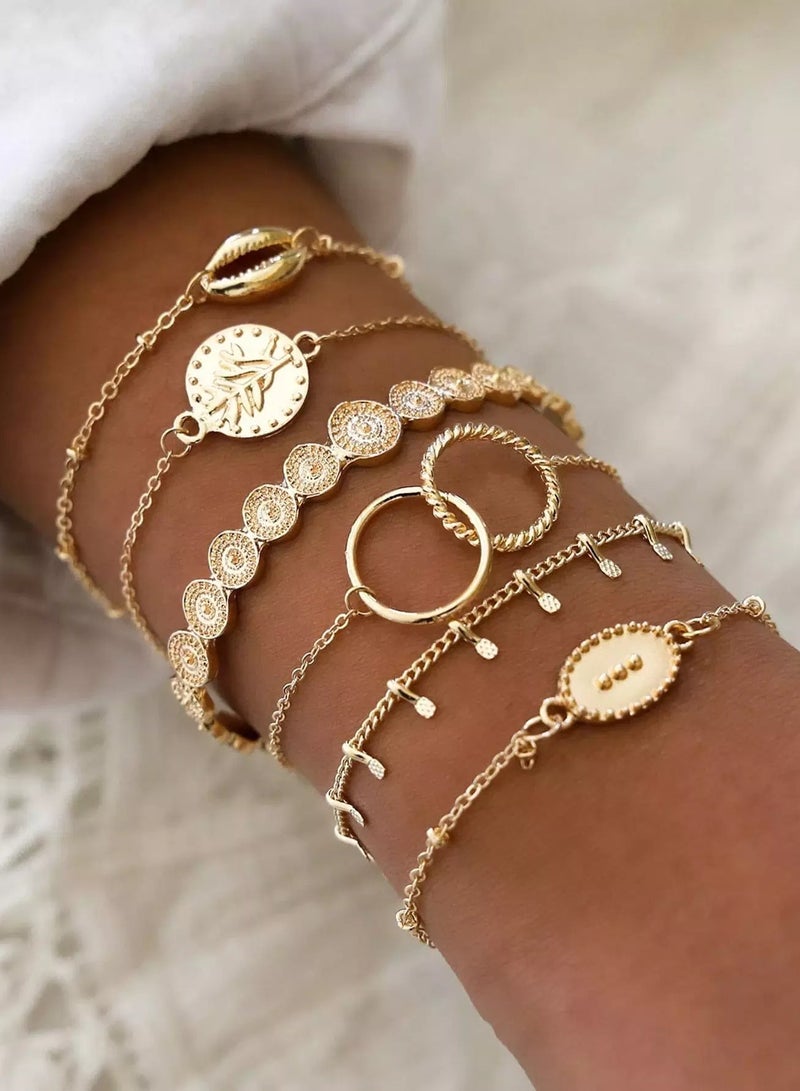 6pcs Round Decor Bracelet  - Image 1
