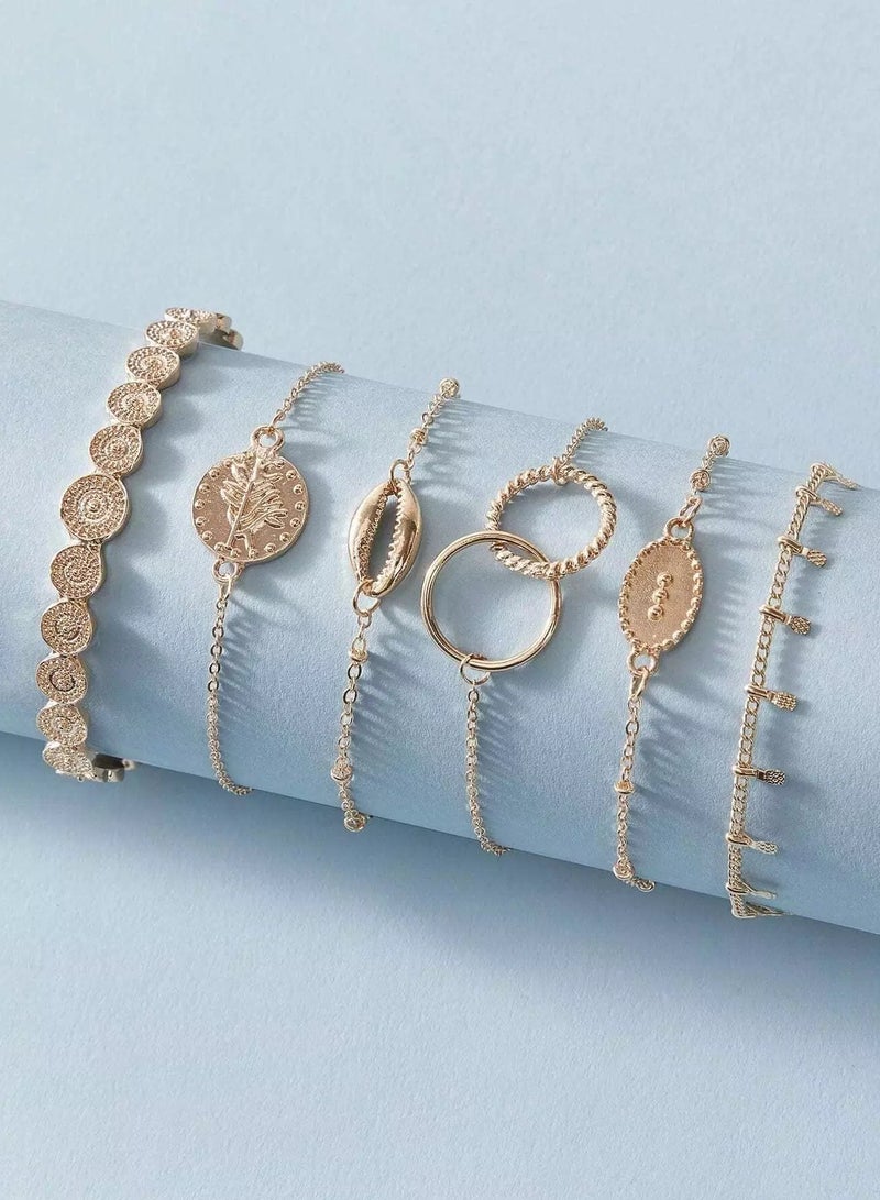 6pcs Round Decor Bracelet  - Image 4