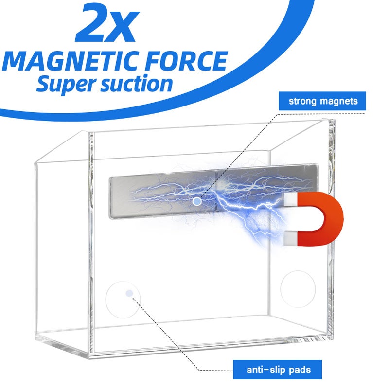 Simetufy Magnetic Pen Holder, Magnetic Dry Erase Marker Holder, magnetic pen holder for refrigerator, whiteboard , Pens, Pencils, Non-slip Acrylic Magnetic Marker Holder- Transparent, 1 Pack - Image 2