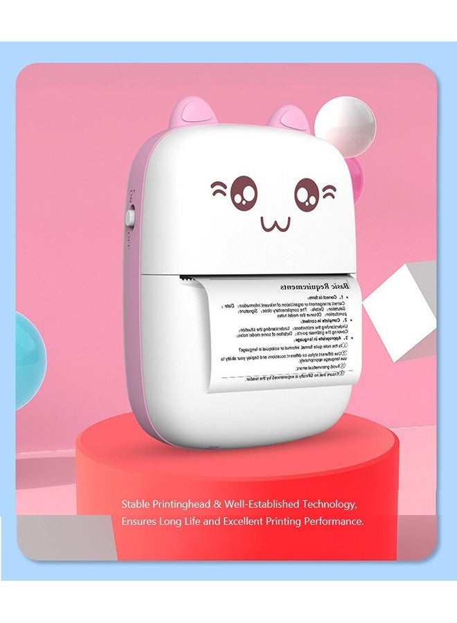 طابعة ملصقات محمولة صغيرة باللون الوردي - Image 3