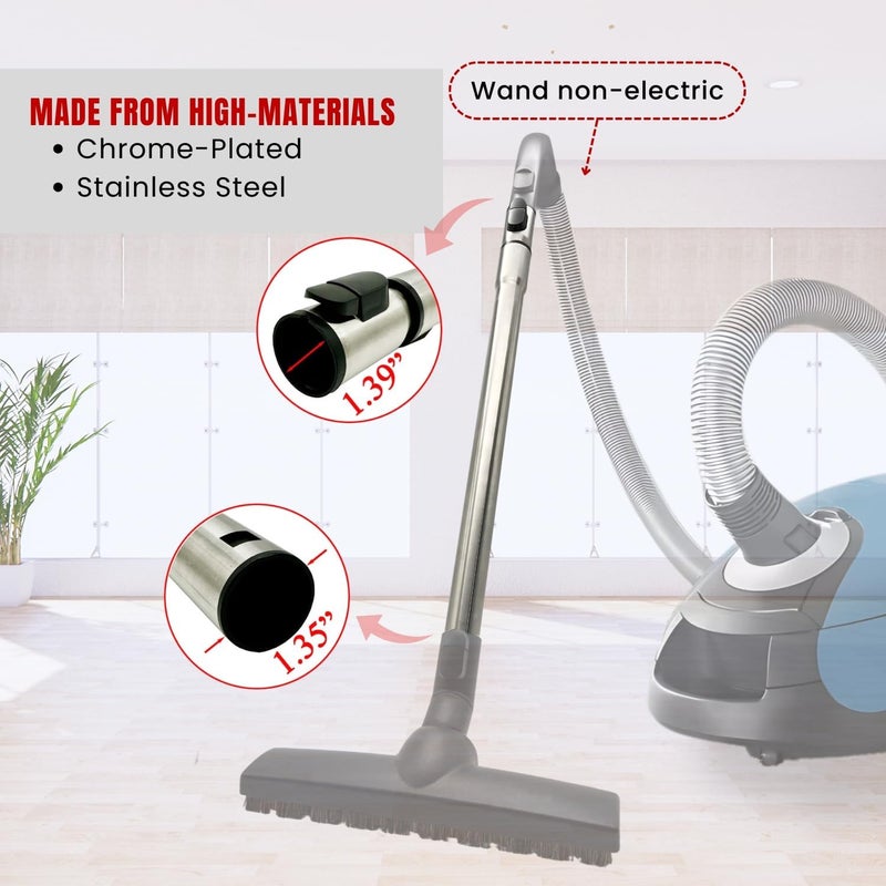 GHAMADE 35mm Stainless Steel Vacuum Extension Wand Replacement, 1 3/8 inch (1.37") Diameter, Extends Up to 41.7" Long, Compatible with 1-3/8" Accessories - Non-Electric Telescopic Metal Tube - Image 3