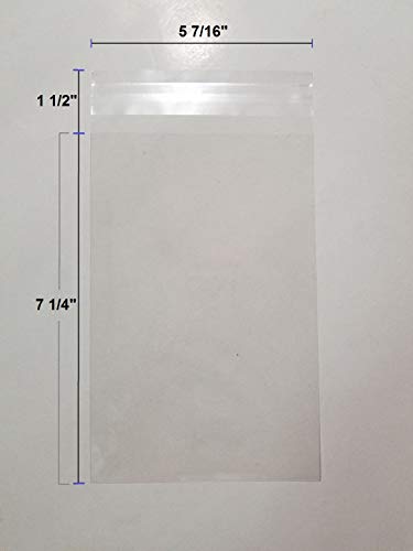 UNIQUEPACKING 100 Pcs 5 7/16 x 7 1/4 Clear A7+ Card Resealable Cello / Cellophane Bags Good for 5x7 Card Item (Fits A7, 5x7 Card with Envelope) - Image 3