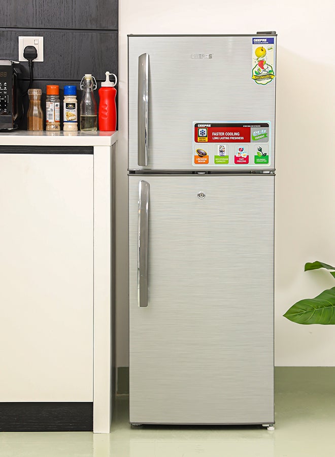 GEEPAS Double Door Direct Cool Refrigerator 223 kW GRF2202SXE-1 Silver - Image 2