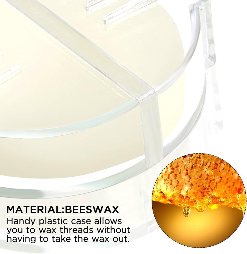 Maitys 4 Pcs Thread Wax Thread Conditioner Beeswax for Hand Sewing Embroidery Beeswax Floss Conditioner for Quilting Sewing Strengthening Line Embroidery Wax (Colorless,Clear Case) - Image 4