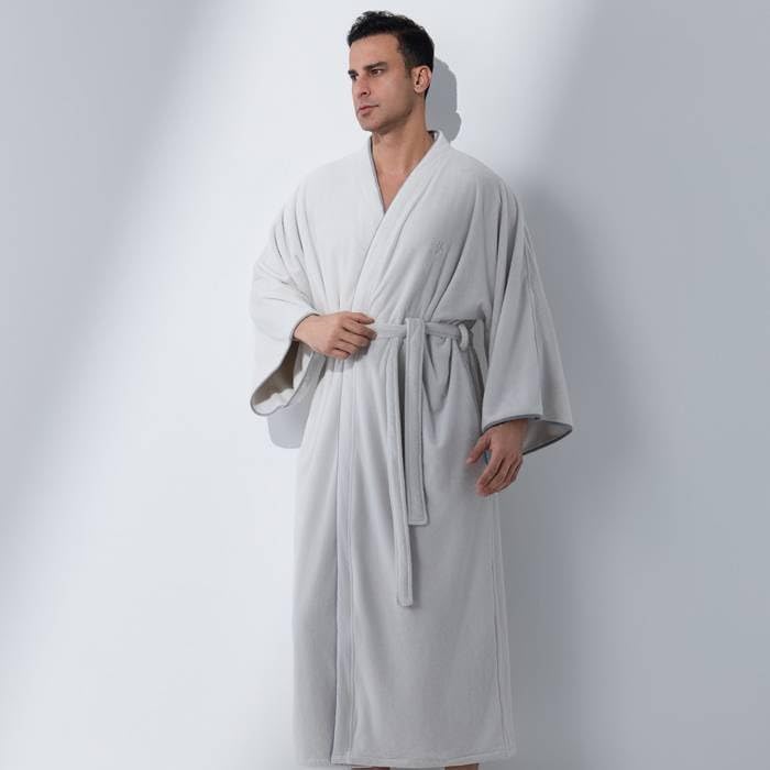 Reefi Cloud Men's Bathrobe, Grey - Image 5