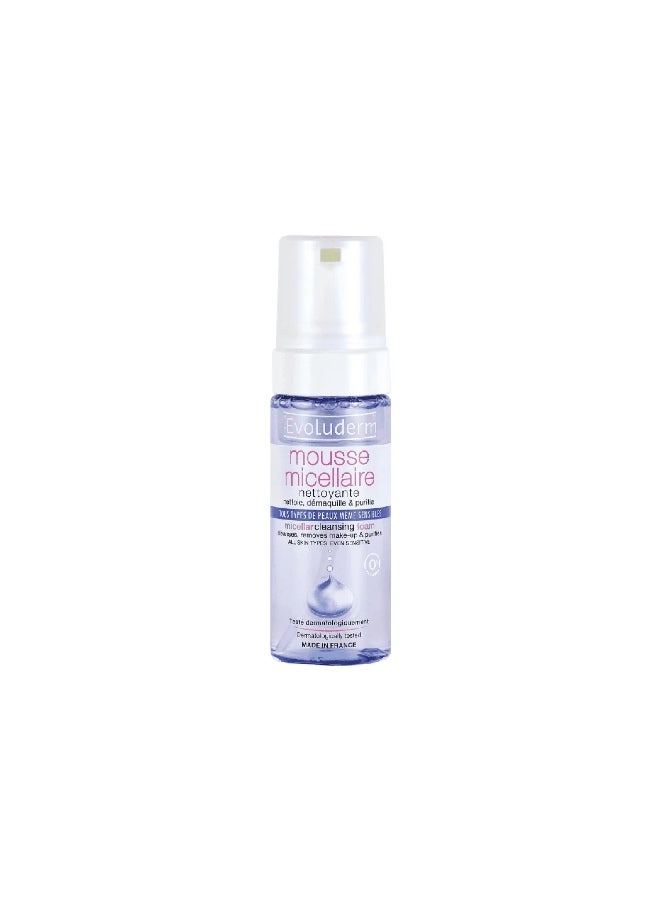 EVOLUDERM MOUSSE MICELLAIRE CLEANSING FOAM, REMOVES MAKE-UP 150ML