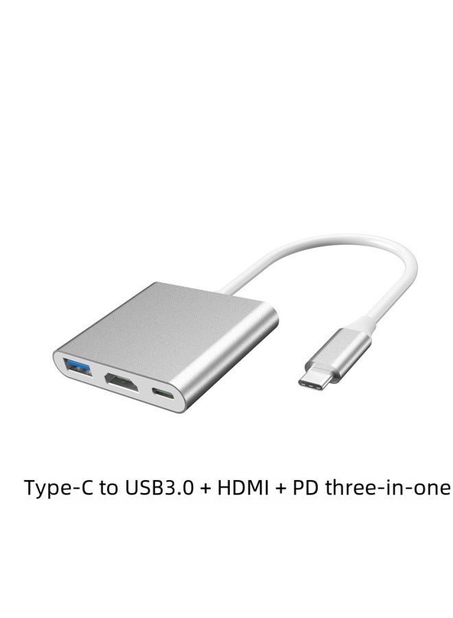 Neutral Usb C Expansion Dock Type C Laptop Splitter Hub Hub Multi-function Three-in-one Docking Station - Image 5