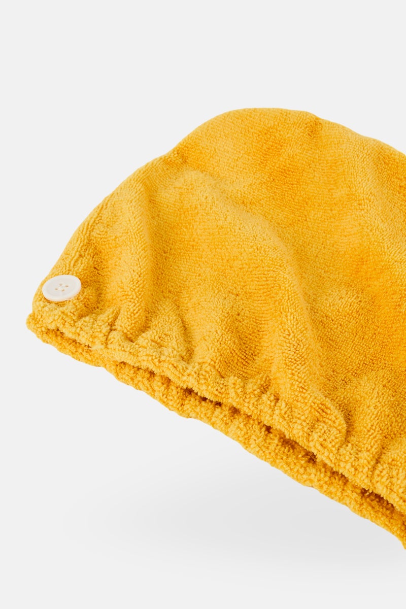 Daily Concepts Daily Hair Towel Wrap Reduces Frizz and Drying, Yellow - Image 3