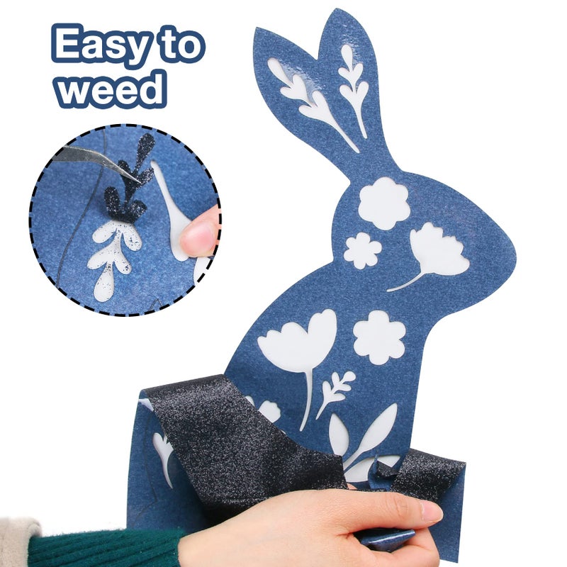 TORC Royal Blue Glitter HTV Heat Transfer Vinyl Roll 12 inch x 5 ft Iron on Vinyl for T Shirts Crafts - Image 4