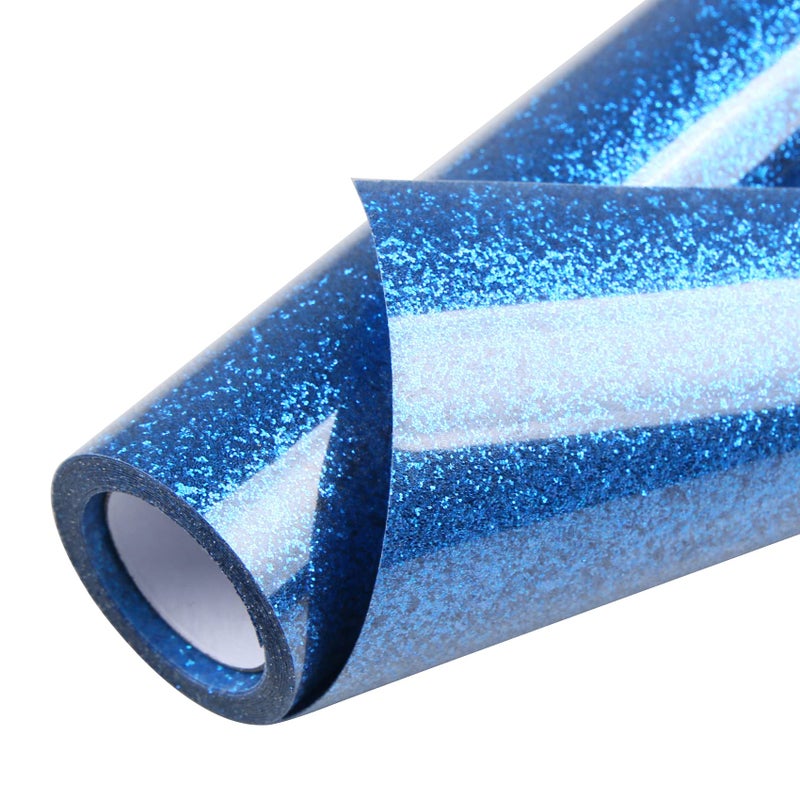 TORC Royal Blue Glitter HTV Heat Transfer Vinyl Roll 12 inch x 5 ft Iron on Vinyl for T Shirts Crafts - Image 1