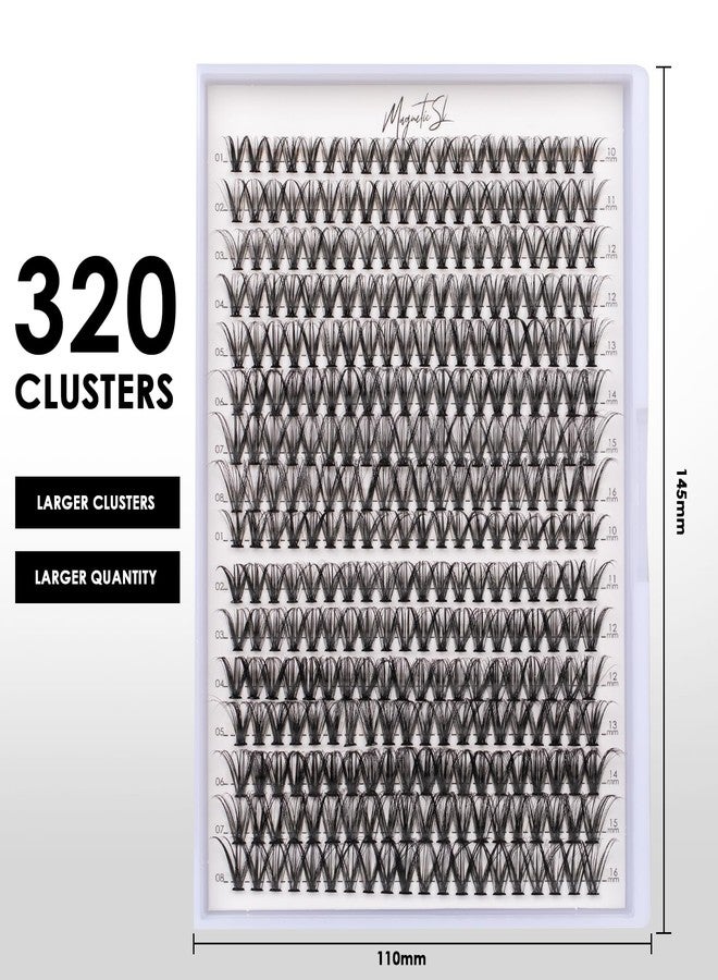 ماغنيتك_إس إل مجموعة رموش مكونة من 320 قطعة من الرموش الفردية 30D و40D، وصلات رموش يمكنك تركيبها بنفسك، رموش صناعية بمظهر طبيعي، 10-16 مم، وصلات رموش مختلطة سهلة الاستخدام (30D+40D-0.07D). - Image 2