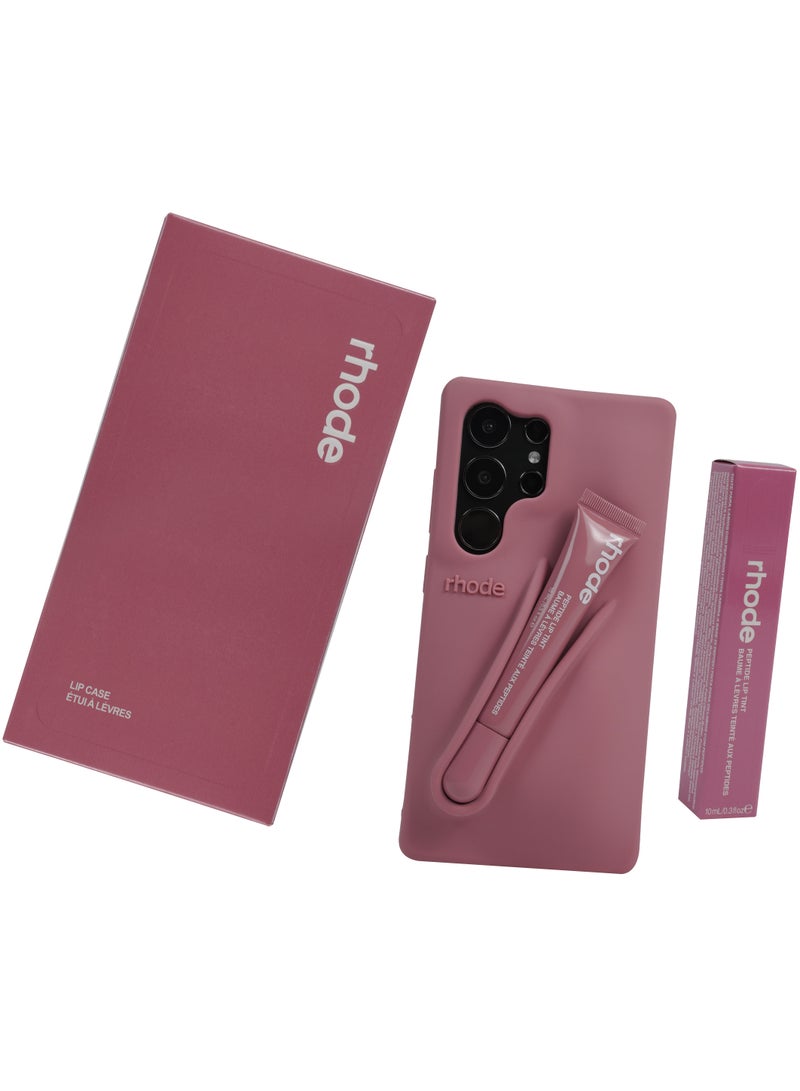 rhode Samsung Silicone Lip Holder for Cell Phone, Lip Gloss Adhesive Sleeve for Phone, Lip Holder Stick-on Phone Case, Back Stick On Holder for Samsung Phones（SALTY TAN）  - Image 1