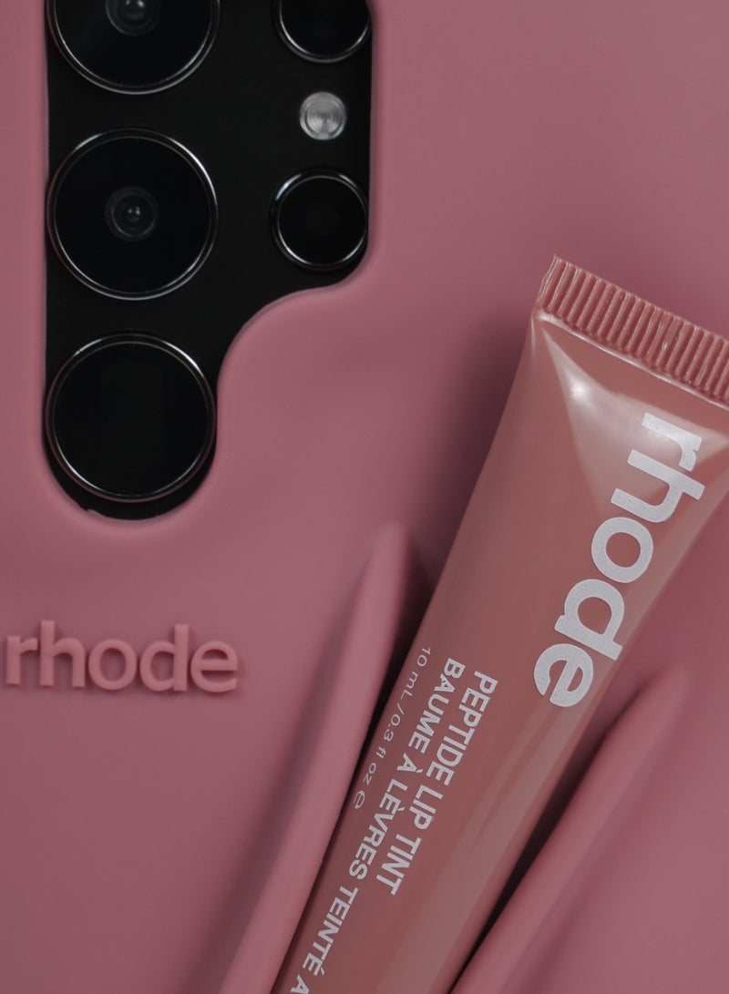rhode Samsung Silicone Lip Holder for Cell Phone, Lip Gloss Adhesive Sleeve for Phone, Lip Holder Stick-on Phone Case, Back Stick On Holder for Samsung Phones（SALTY TAN）  - Image 5