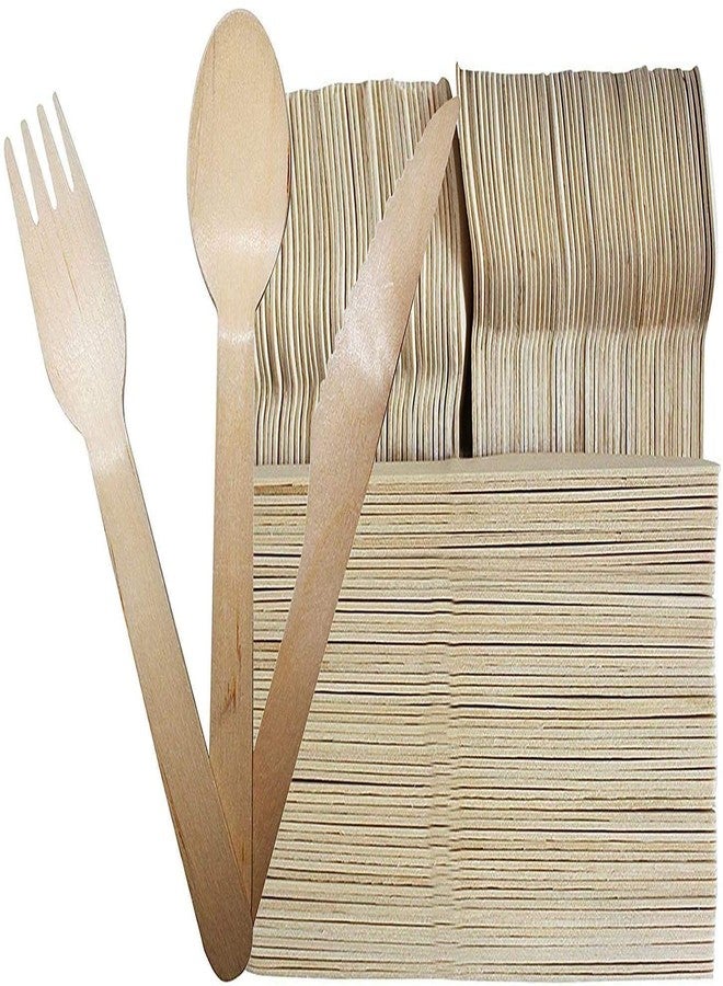 Perfect Stix طقم أدوات المائدة الخشبية Perfect Stix 600 قطعة. شوك خشبية (عبوة من 250)، ملاعق خشبية (عبوة من 250)، سكاكين خشبية (عبوة من 100)، شوك وملاعق وسكاكين بطول 6 إنش - Image 3