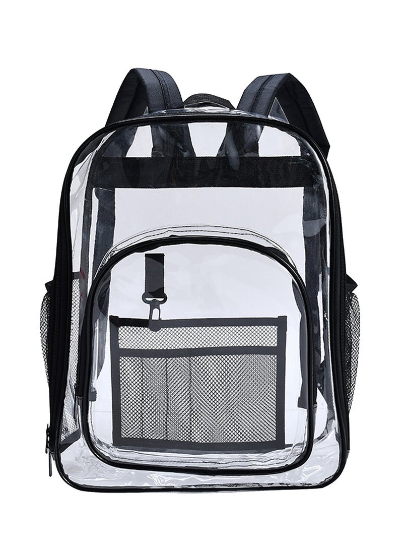 Clear Backpack Transparent Large Bookbag School Bag with Reinforced Straps for School Work Travel  - Image 1