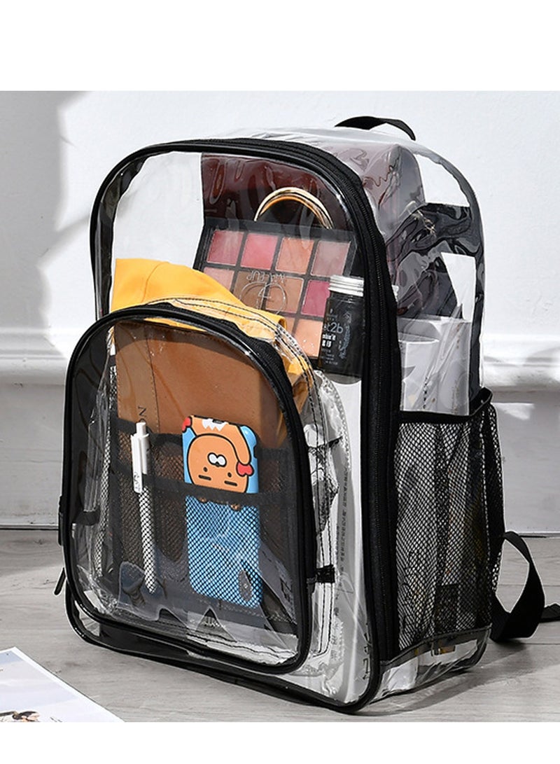 Clear Backpack Transparent Large Bookbag School Bag with Reinforced Straps for School Work Travel  - Image 2