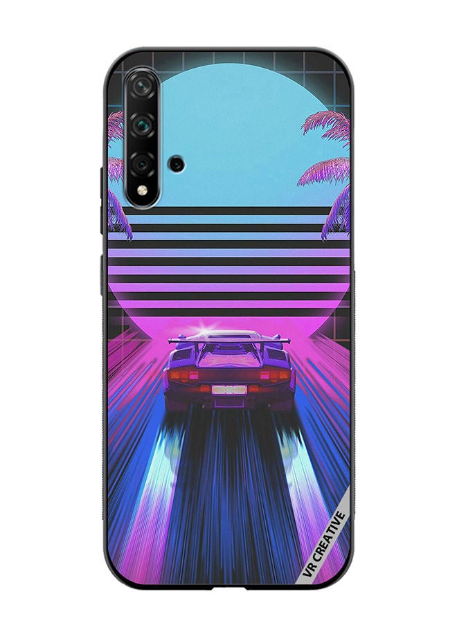 VR CREATIVE Protective Case Cover For Huawei Nova 5T Retro Synthwave Ps4 Design Multicolour - Image 1