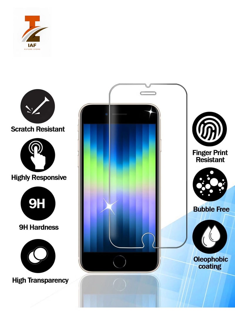 IAF Screen Protector 4-Pack for iPhone SE 3 2022 / 2 2020, iPhone 7 / iPhone 8, Tempered Glass Film Screen Protector, 0.33mm Anti Scratch Anti Shatter BubbleFree - Image 1