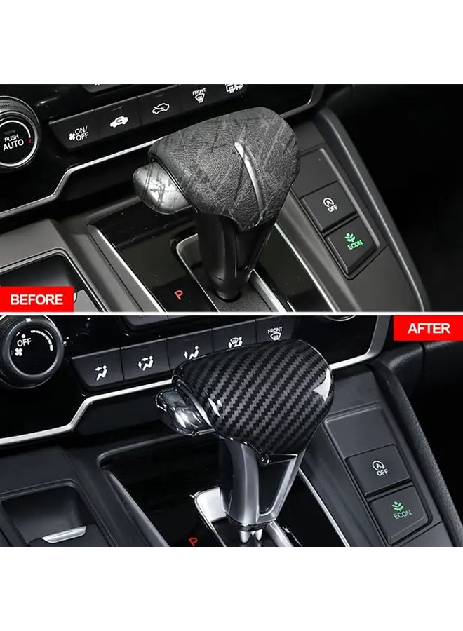 Carbon Fiber Gear Shift Knob Cover for CRV 2017 2021 - Image 2