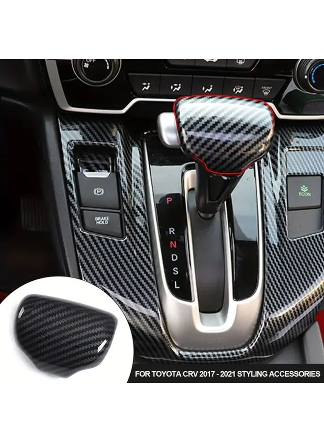 Carbon Fiber Gear Shift Knob Cover for CRV 2017 2021 - Image 1
