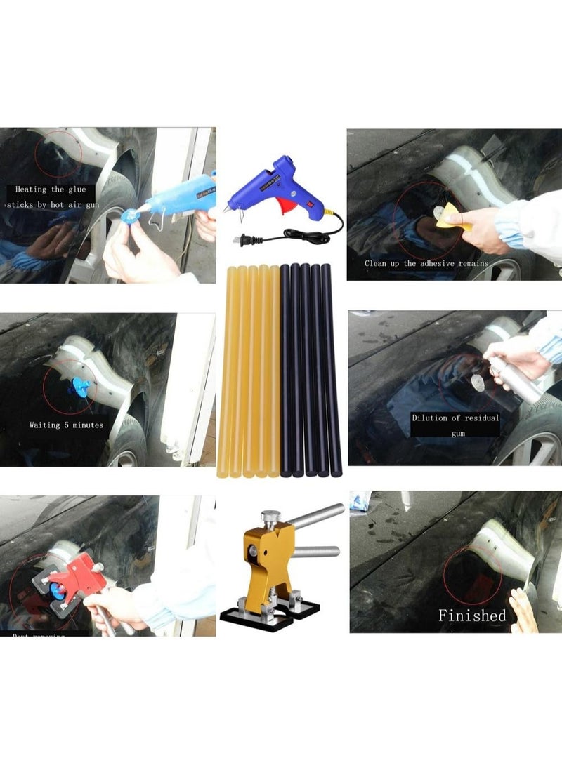 GLISTON Paintless Dent Removal Glue Sticks Hot Glue Sticks Paintless Dent Repair Tool for Car Repair Dent Remover Tool Set - 5 PCS Black & 5 PCS Yellow - Image 2