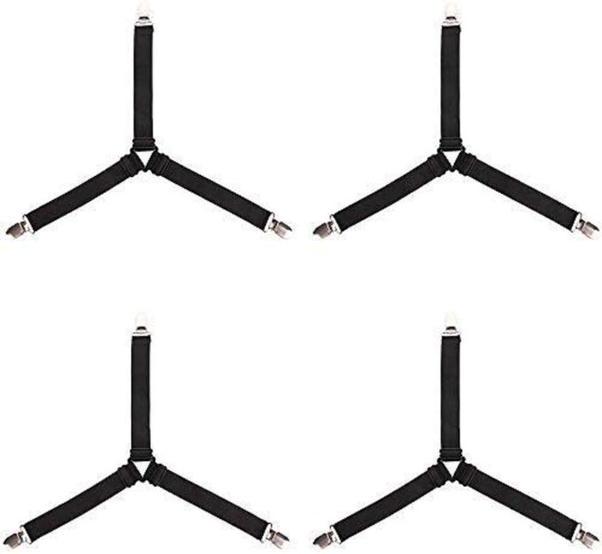 TRIANGLE BED SHEET CLIPS 3WAY ADJUSTABLE MATTRESS HOLDER SUSPENDER STRAPS FASTENER GRIPPERS