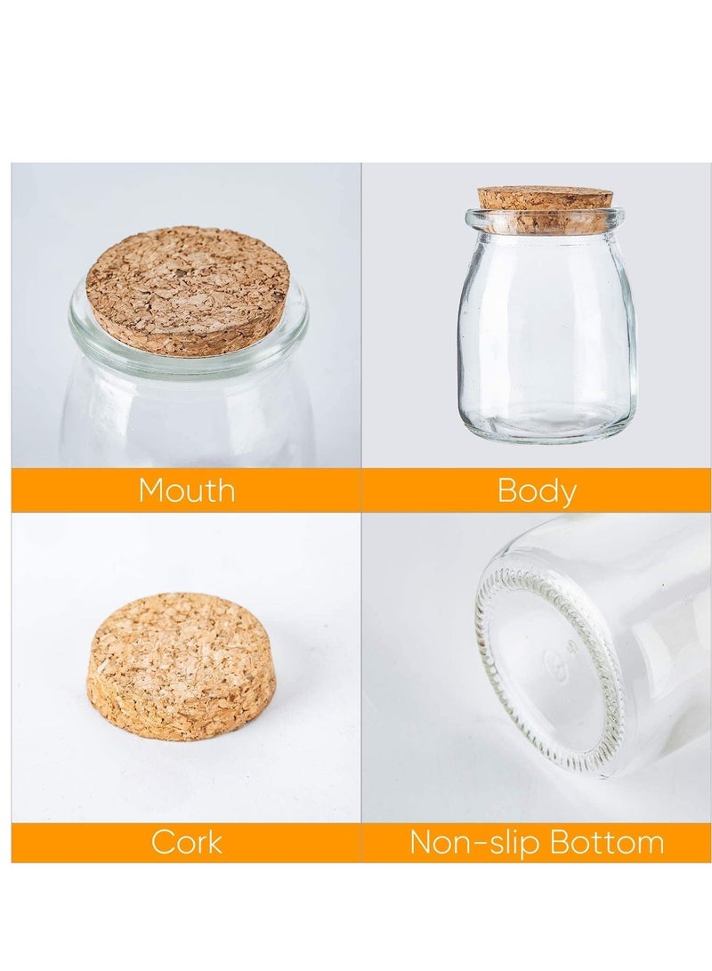 vsell24 10 Pack Glass Pudding jars Glass Containers with Cork Lids And Tags Small Glass Bottles for Wedding Favor, Baby Shower, Party Favor, Gift Jars for Candy - Image 2