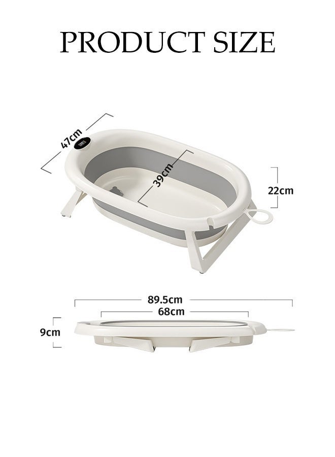 DUNISO 4 Pcs Baby Bath Tub Set for Kids, Compact Foldable Travel Baby Bath with Cushion Seat, Tub, Scoop & Bucket Kids Bath Tub with Anti-Skid Base, Wall Mountable Infant Bathtub, Space-Saving Bath for Travel, Shower & Small Bathrooms - Image 2