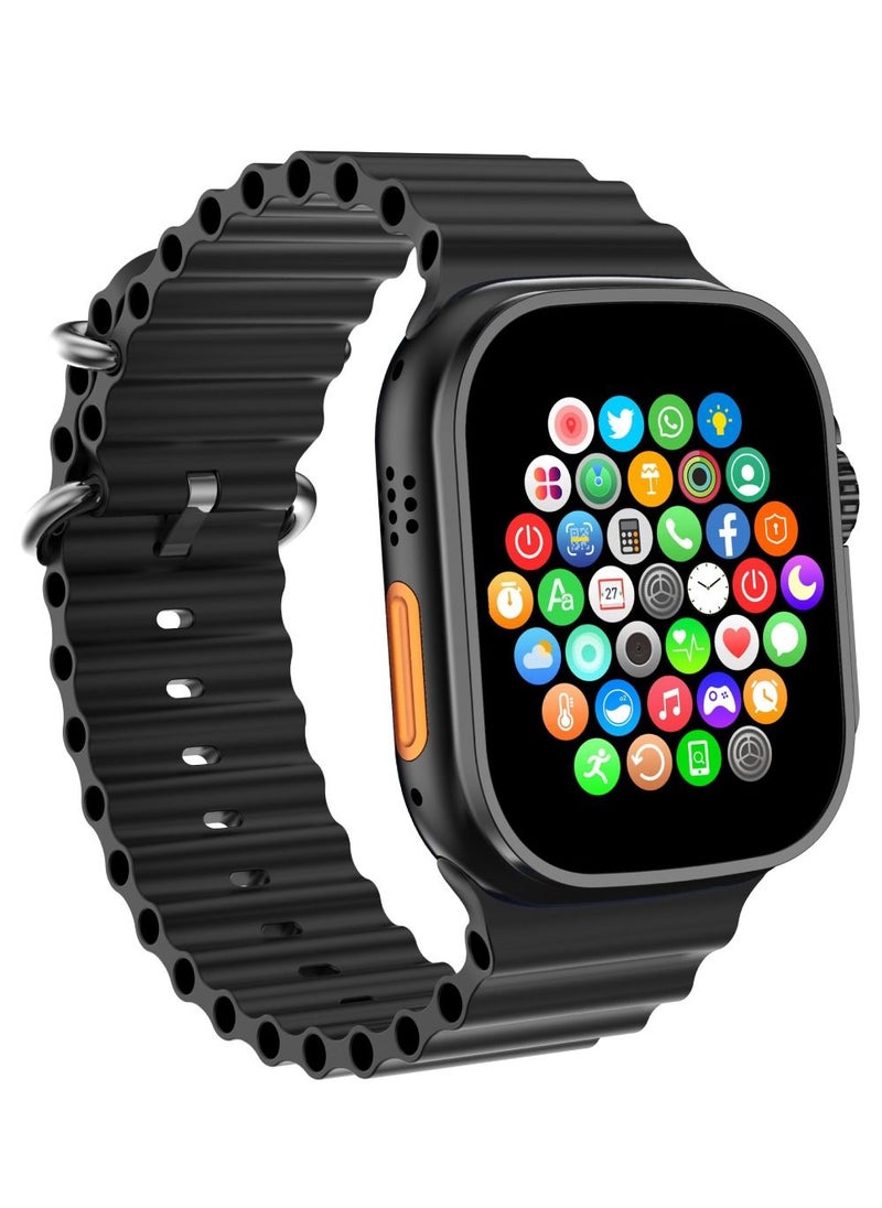 AROAQ - i10 Ultra Max Smart Watch Men Women IP67 Waterproof Wireless Charging Smartwatch (Black) - Image 1