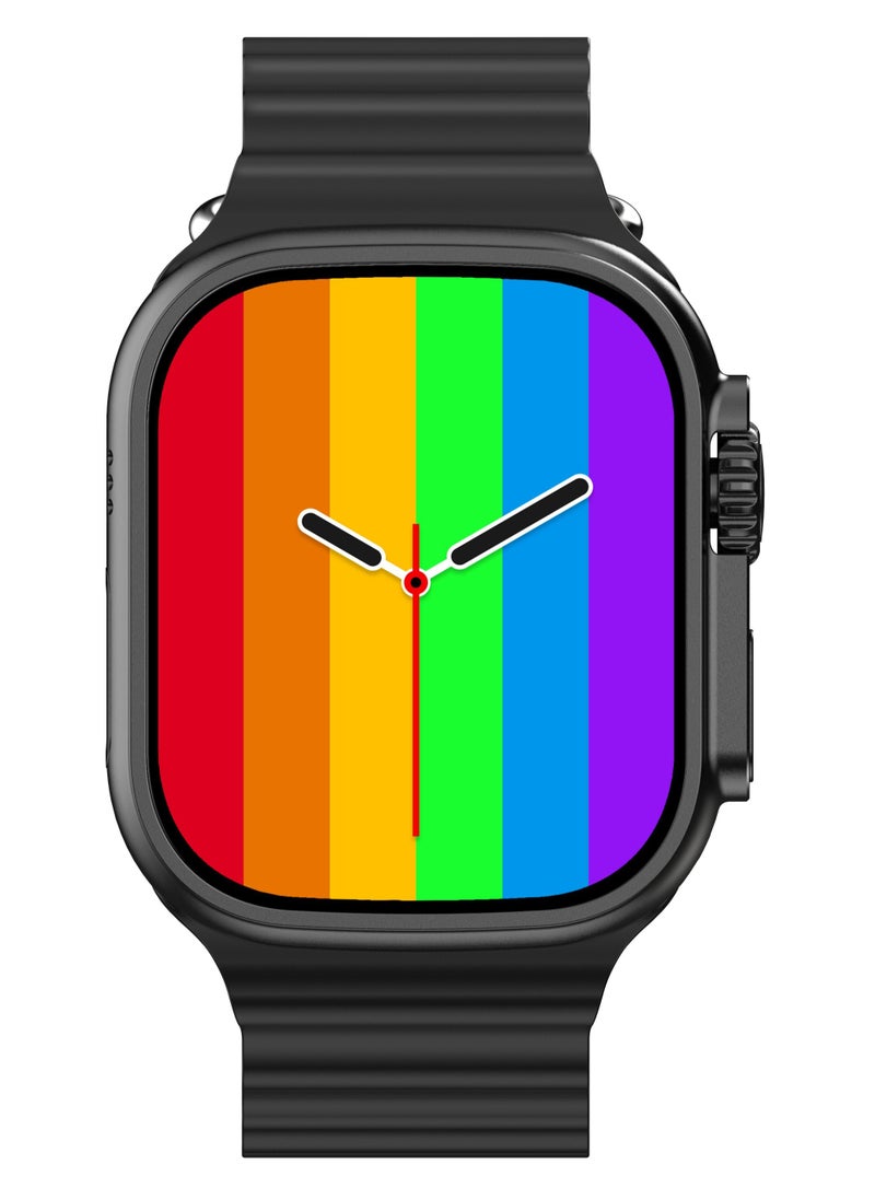AROAQ - i10 Ultra Max Smart Watch Men Women IP67 Waterproof Wireless Charging Smartwatch (Black) - Image 1