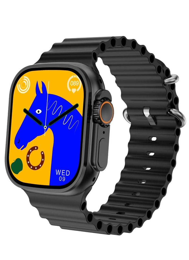 AROAQ - i10 Ultra Max Smart Watch Men Women IP67 Waterproof Wireless Charging Smartwatch (Black) - Image 1