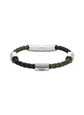 بوليس Silver Shiny With Olive & Black Leather