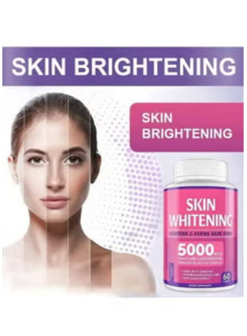 SKIN Glutathione Whitening Pills - 60 Capsules 5000mg Glutathione - Effective Skin Lightening Supplement - Dark Spots, Melasma & Acne Scar Remover, Hyperpigmentation Treatment - Anti-Aging Antioxidant  - Image 3