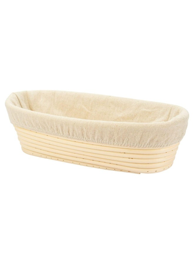 Artisan Bread Proofing Basket - 25cm Oval Rattan Banneton with Linen Liner for Sourdough & Rustic Loaves - Image 1