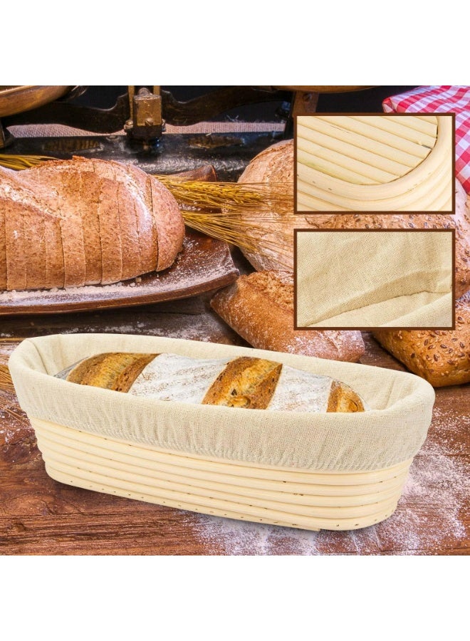 Artisan Bread Proofing Basket - 25cm Oval Rattan Banneton with Linen Liner for Sourdough & Rustic Loaves - Image 4