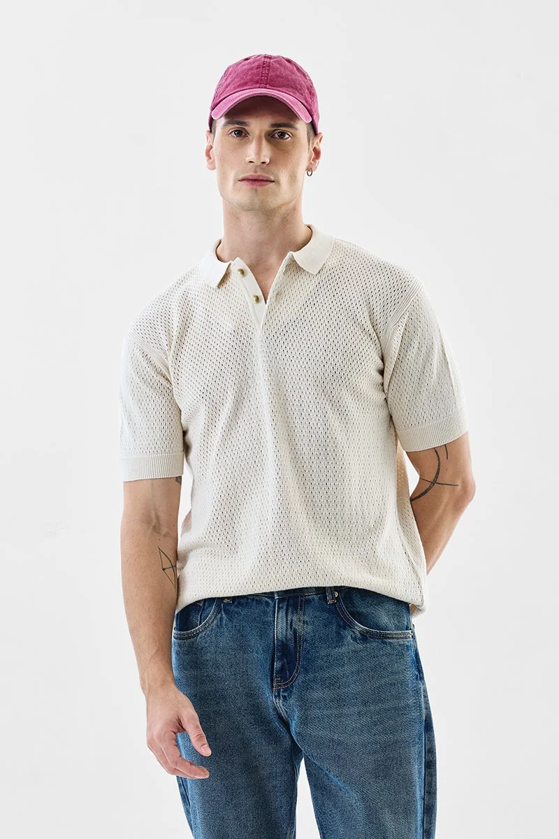 SNITCH 100% Mercerized Cotton Flat Knit Polo T-Shirt