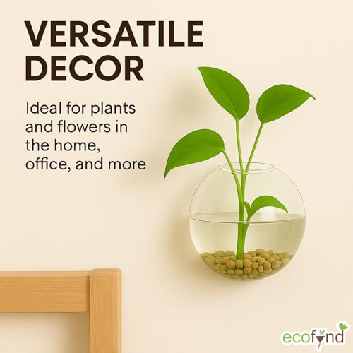 ecofynd Glass Vase for Flowers Plants, Modern Decorative Vase for Home Decor Center Table, Bedroom, Living Room, Office Decoration, Wedding or Gifts, Fish Tank (GVASE007) - Image 5