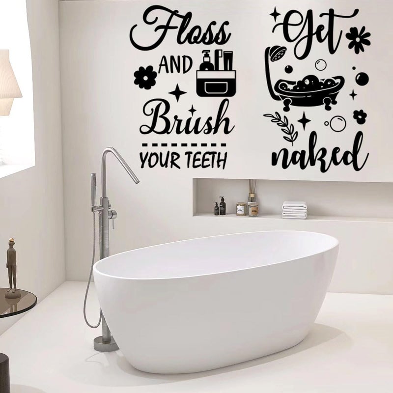 Datesno Bathroom Decals Sticker Peel and Stick Wall Decals Vinyl Quotes Art Stickers Positive Stickers Toilet Rules Wall Decor Vinyl Quote Wall Decor for Home - Image 2