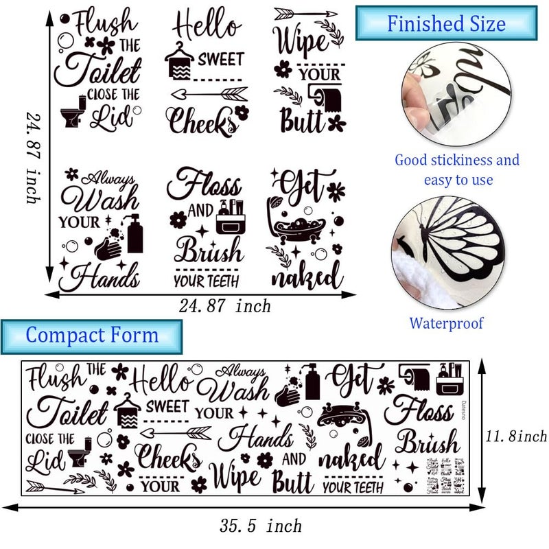 Datesno Bathroom Decals Sticker Peel and Stick Wall Decals Vinyl Quotes Art Stickers Positive Stickers Toilet Rules Wall Decor Vinyl Quote Wall Decor for Home - Image 4