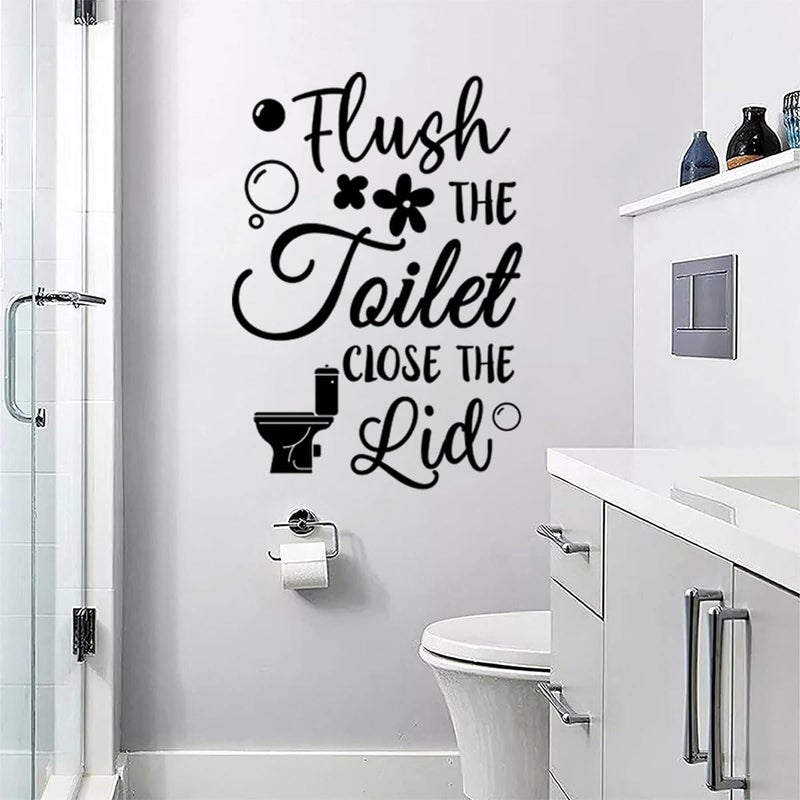 Datesno Bathroom Decals Sticker Peel and Stick Wall Decals Vinyl Quotes Art Stickers Positive Stickers Toilet Rules Wall Decor Vinyl Quote Wall Decor for Home - Image 3