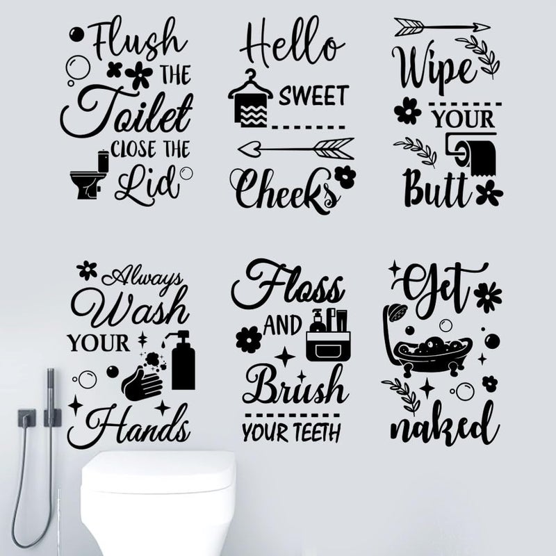 Datesno Bathroom Decals Sticker Peel and Stick Wall Decals Vinyl Quotes Art Stickers Positive Stickers Toilet Rules Wall Decor Vinyl Quote Wall Decor for Home - Image 1
